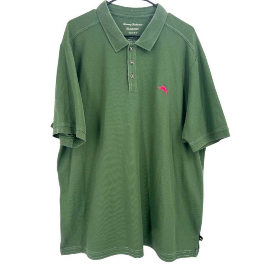 Tommy Bahama Island Zone Supima Green Polo Shirt for Men